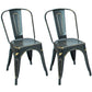 Industrial Dining Chair Slat Back Chair with 4 Metal Legs for Home Use Black Metal 2 Piece Set Clearhalo ' kitchen&dining_furn' 'Dining Chairs' 'Dining Tables & Seating' 'dining_chair' 'furn' 'furn_dining_chair' 'Furniture' 'furniture_dining_chair' 'Kitchen & Dining Furniture' 'kitchen' 3564374