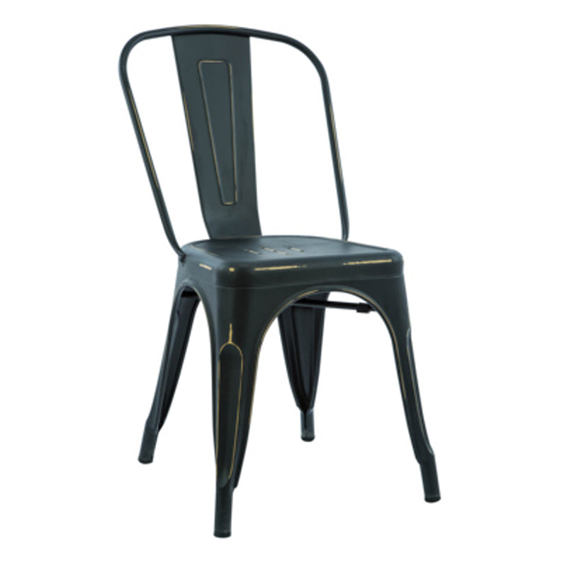 Industrial Dining Chair Slat Back Chair with 4 Metal Legs for Home Use Antique Black Metal 1 Piece Clearhalo ' kitchen&dining_furn' 'Dining Chairs' 'Dining Tables & Seating' 'dining_chair' 'furn' 'furn_dining_chair' 'Furniture' 'furniture_dining_chair' 'Kitchen & Dining Furniture' 'kitchen' 3564379