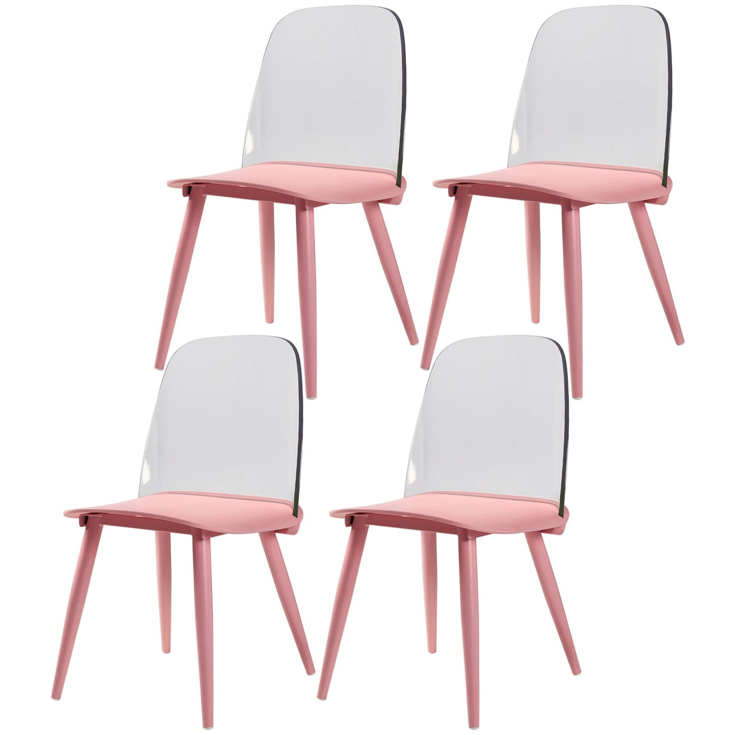 Modern Style Home Upholstered Side Chair Multicolor Side Dining Chairs Pink 4 Piece Set Clearhalo ' kitchen&dining_furn' 'Dining Chairs' 'Dining Tables & Seating' 'dining_chair' 'furn' 'furn_dining_chair' 'Furniture' 'furniture_dining_chair' 'Kitchen & Dining Furniture' 'kitchen' 3564386