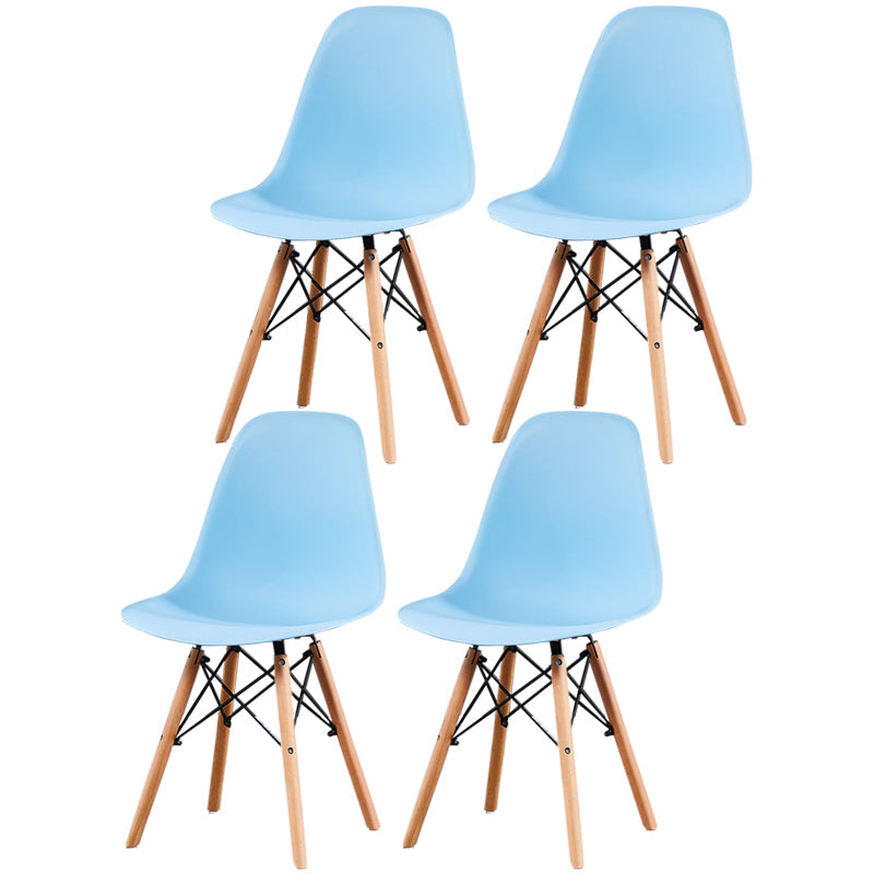 Glam Style Wooden Side Chair Matte Finish Solid Back Dining Chair for Dinning Room Sky Blue Set of 4 Clearhalo ' kitchen&dining_furn' 'Dining Chairs' 'Dining Tables & Seating' 'dining_chair' 'Furniture' 'furniture_dining_chair' 'Kitchen & Dining Furniture' 'kitchen' 3564429