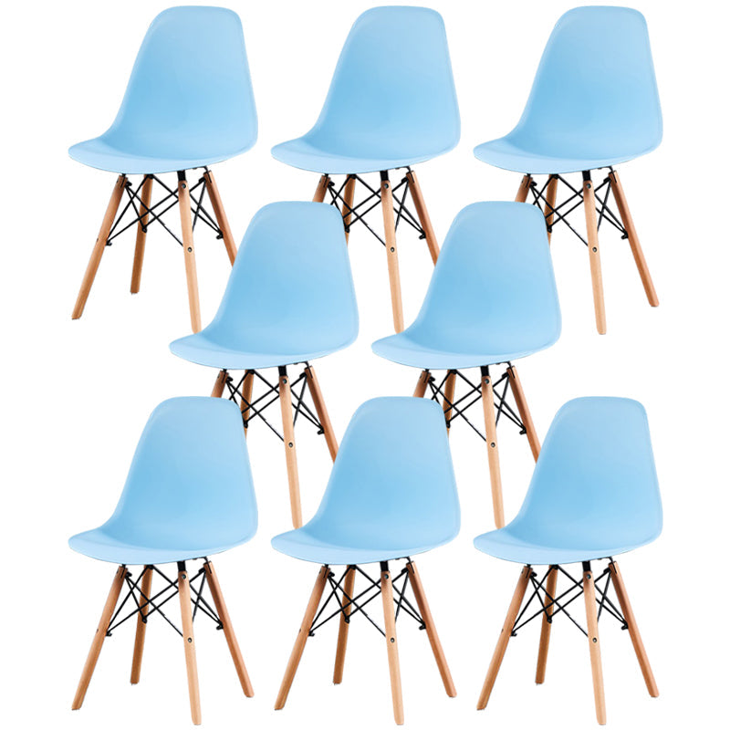 Glam Style Wooden Side Chair Matte Finish Solid Back Dining Chair for Dinning Room Sky Blue Set of 8 Clearhalo ' kitchen&dining_furn' 'Dining Chairs' 'Dining Tables & Seating' 'dining_chair' 'Furniture' 'furniture_dining_chair' 'Kitchen & Dining Furniture' 'kitchen' 3564431