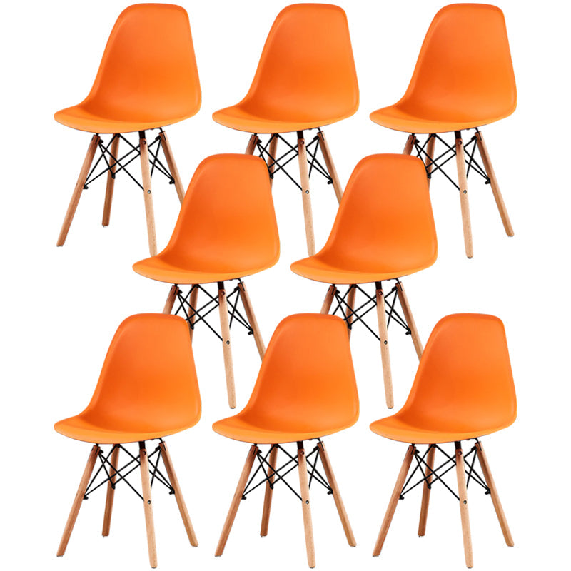 Glam Style Wooden Side Chair Matte Finish Solid Back Dining Chair for Dinning Room Orange Set of 8 Clearhalo ' kitchen&dining_furn' 'Dining Chairs' 'Dining Tables & Seating' 'dining_chair' 'Furniture' 'furniture_dining_chair' 'Kitchen & Dining Furniture' 'kitchen' 3564435