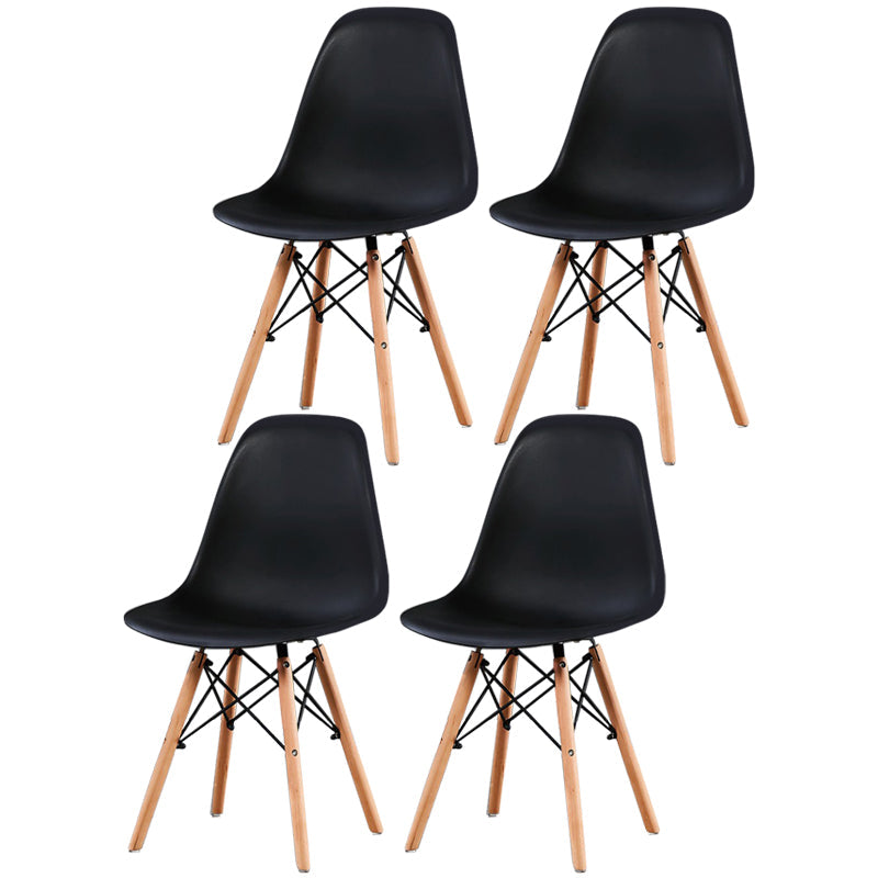 Glam Style Wooden Side Chair Matte Finish Solid Back Dining Chair for Dinning Room Black Set of 4 Clearhalo ' kitchen&dining_furn' 'Dining Chairs' 'Dining Tables & Seating' 'dining_chair' 'Furniture' 'furniture_dining_chair' 'Kitchen & Dining Furniture' 'kitchen' 3564437