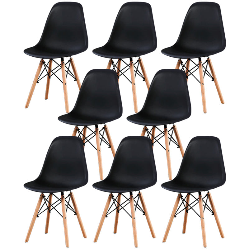 Glam Style Wooden Side Chair Matte Finish Solid Back Dining Chair for Dinning Room Black Set of 8 Clearhalo ' kitchen&dining_furn' 'Dining Chairs' 'Dining Tables & Seating' 'dining_chair' 'Furniture' 'furniture_dining_chair' 'Kitchen & Dining Furniture' 'kitchen' 3564439