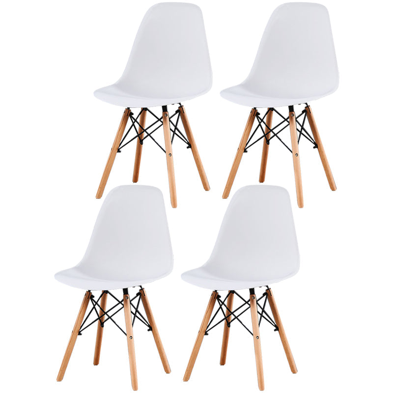 Glam Style Wooden Side Chair Matte Finish Solid Back Dining Chair for Dinning Room White Set of 4 Clearhalo ' kitchen&dining_furn' 'Dining Chairs' 'Dining Tables & Seating' 'dining_chair' 'Furniture' 'furniture_dining_chair' 'Kitchen & Dining Furniture' 'kitchen' 3564442