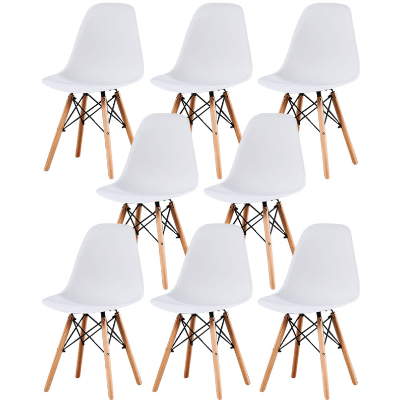 Glam Style Wooden Side Chair Matte Finish Solid Back Dining Chair for Dinning Room White Set of 8 Clearhalo ' kitchen&dining_furn' 'Dining Chairs' 'Dining Tables & Seating' 'dining_chair' 'Furniture' 'furniture_dining_chair' 'Kitchen & Dining Furniture' 'kitchen' 3564443