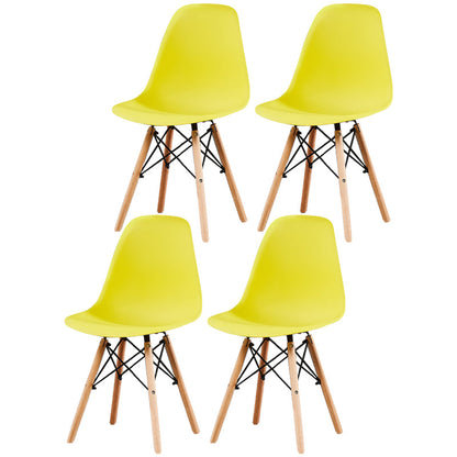 Glam Style Wooden Side Chair Matte Finish Solid Back Dining Chair for Dinning Room Yellow Set of 4 Clearhalo ' kitchen&dining_furn' 'Dining Chairs' 'Dining Tables & Seating' 'dining_chair' 'Furniture' 'furniture_dining_chair' 'Kitchen & Dining Furniture' 'kitchen' 3564446