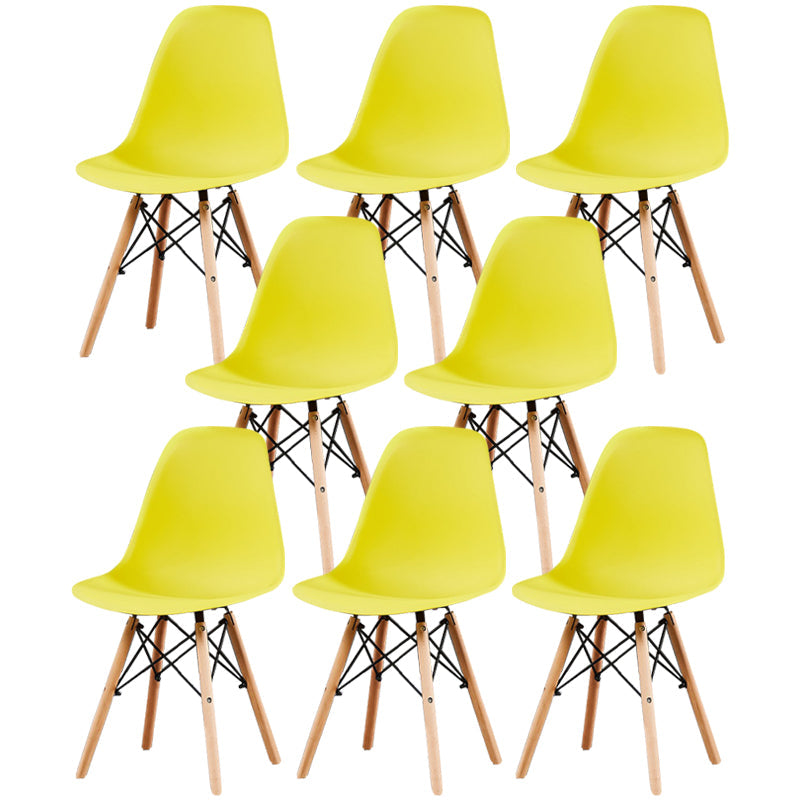 Glam Style Wooden Side Chair Matte Finish Solid Back Dining Chair for Dinning Room Yellow Set of 8 Clearhalo ' kitchen&dining_furn' 'Dining Chairs' 'Dining Tables & Seating' 'dining_chair' 'Furniture' 'furniture_dining_chair' 'Kitchen & Dining Furniture' 'kitchen' 3564447