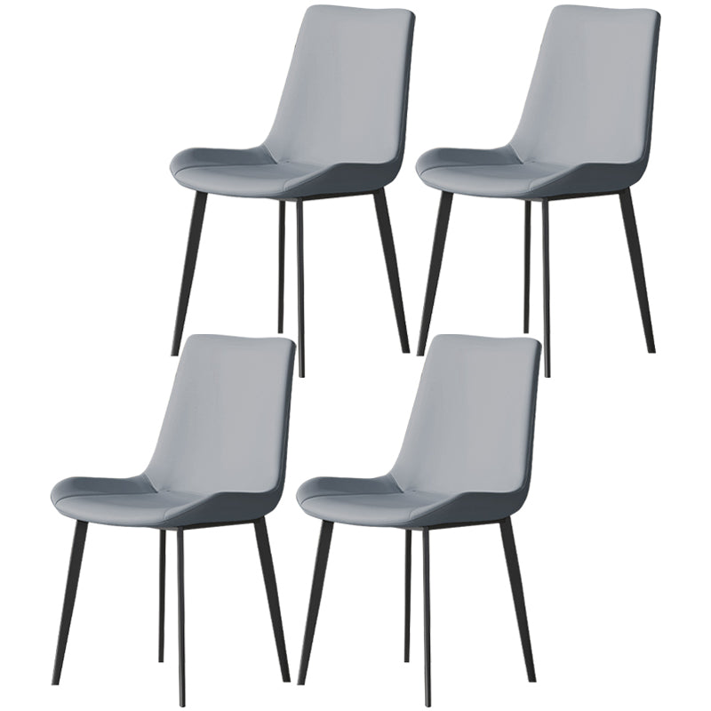 Metal Industrial Dining Room Chair Metallic Finish Parsons Dining Chair Light Gray 4 Piece Set Clearhalo ' kitchen&dining_furn' 'Dining Chairs' 'Dining Tables & Seating' 'dining_chair' 'furn' 'furn_dining_chair' 'Furniture' 'furniture_dining_chair' 'Kitchen & Dining Furniture' 'kitchen' 3564472