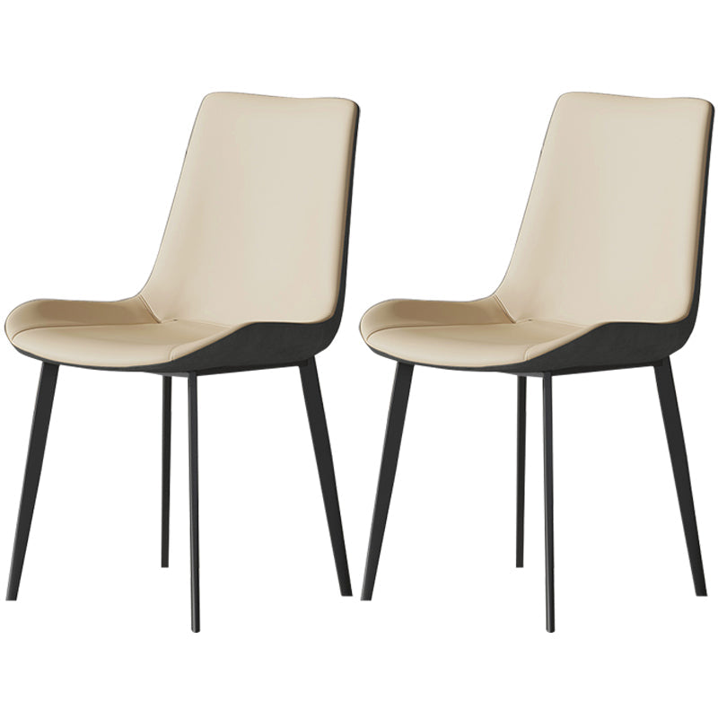 Metal Industrial Dining Room Chair Metallic Finish Parsons Dining Chair White 2 Piece Set Clearhalo ' kitchen&dining_furn' 'Dining Chairs' 'Dining Tables & Seating' 'dining_chair' 'furn' 'furn_dining_chair' 'Furniture' 'furniture_dining_chair' 'Kitchen & Dining Furniture' 'kitchen' 3564474