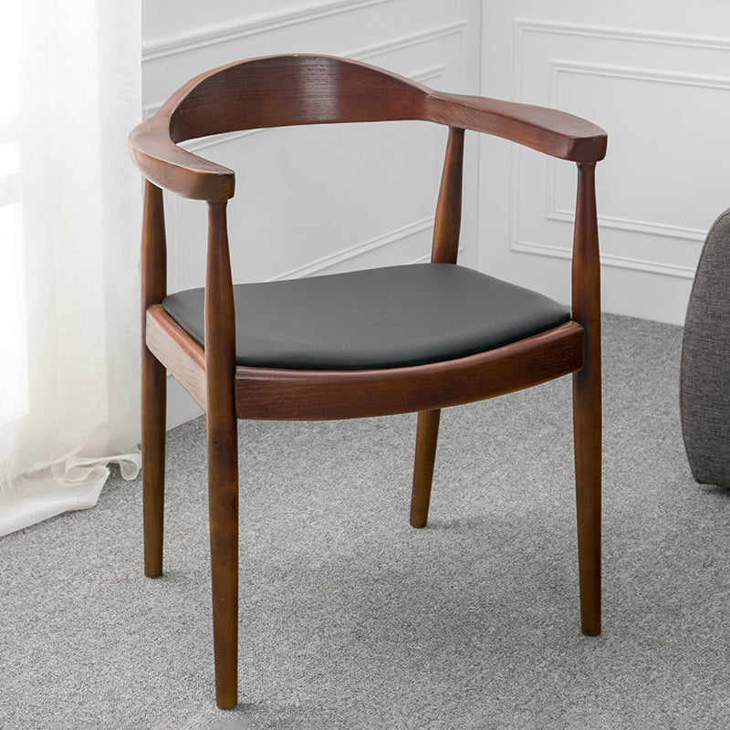 Contemporary Style Chairs Solid Wood Dining Room Open Back Dining Side Chair for Home Walnut 1 Piece Clearhalo ' kitchen&dining_furn' 'Dining Chairs' 'Dining Tables & Seating' 'dining_chair' 'furn' 'furn_dining_chair' 'Furniture' 'furniture_dining_chair' 'Kitchen & Dining Furniture' 'kitchen' 3564476