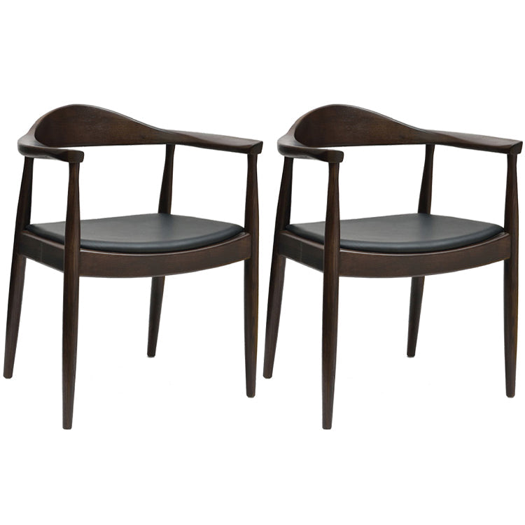 Contemporary Style Chairs Solid Wood Dining Room Open Back Dining Side Chair for Home Black 2 Piece Set Clearhalo ' kitchen&dining_furn' 'Dining Chairs' 'Dining Tables & Seating' 'dining_chair' 'furn' 'furn_dining_chair' 'Furniture' 'furniture_dining_chair' 'Kitchen & Dining Furniture' 'kitchen' 3564478