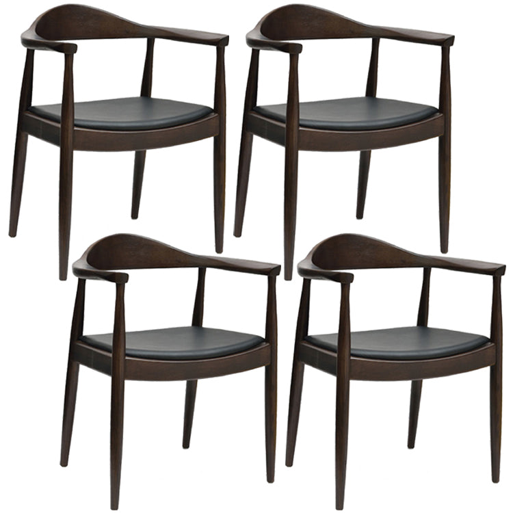 Contemporary Style Chairs Solid Wood Dining Room Open Back Dining Side Chair for Home Black 4 Piece Set Clearhalo ' kitchen&dining_furn' 'Dining Chairs' 'Dining Tables & Seating' 'dining_chair' 'furn' 'furn_dining_chair' 'Furniture' 'furniture_dining_chair' 'Kitchen & Dining Furniture' 'kitchen' 3564481