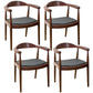 Contemporary Style Chairs Solid Wood Dining Room Open Back Dining Side Chair for Home Walnut 4 Piece Set Clearhalo ' kitchen&dining_furn' 'Dining Chairs' 'Dining Tables & Seating' 'dining_chair' 'furn' 'furn_dining_chair' 'Furniture' 'furniture_dining_chair' 'Kitchen & Dining Furniture' 'kitchen' 3564485