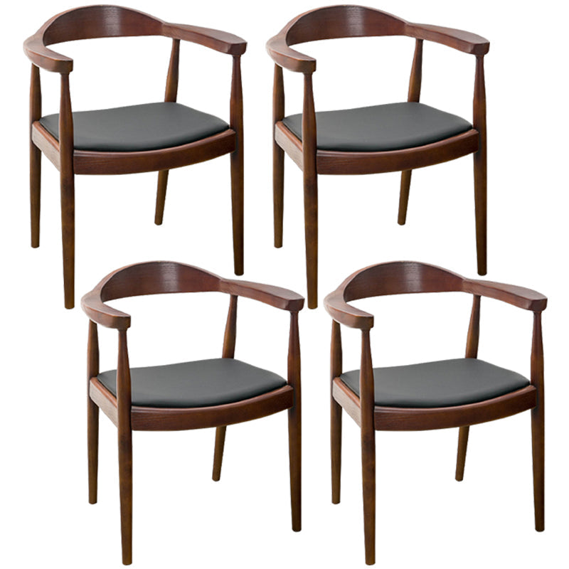 Contemporary Style Chairs Solid Wood Dining Room Open Back Dining Side Chair for Home Walnut 4 Piece Set Clearhalo ' kitchen&dining_furn' 'Dining Chairs' 'Dining Tables & Seating' 'dining_chair' 'furn' 'furn_dining_chair' 'Furniture' 'furniture_dining_chair' 'Kitchen & Dining Furniture' 'kitchen' 3564485