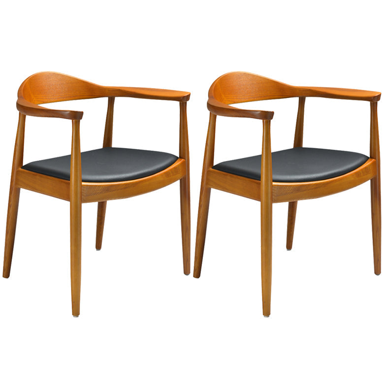 Contemporary Style Chairs Solid Wood Dining Room Open Back Dining Side Chair for Home Brown 2 Piece Set Clearhalo ' kitchen&dining_furn' 'Dining Chairs' 'Dining Tables & Seating' 'dining_chair' 'furn' 'furn_dining_chair' 'Furniture' 'furniture_dining_chair' 'Kitchen & Dining Furniture' 'kitchen' 3564492