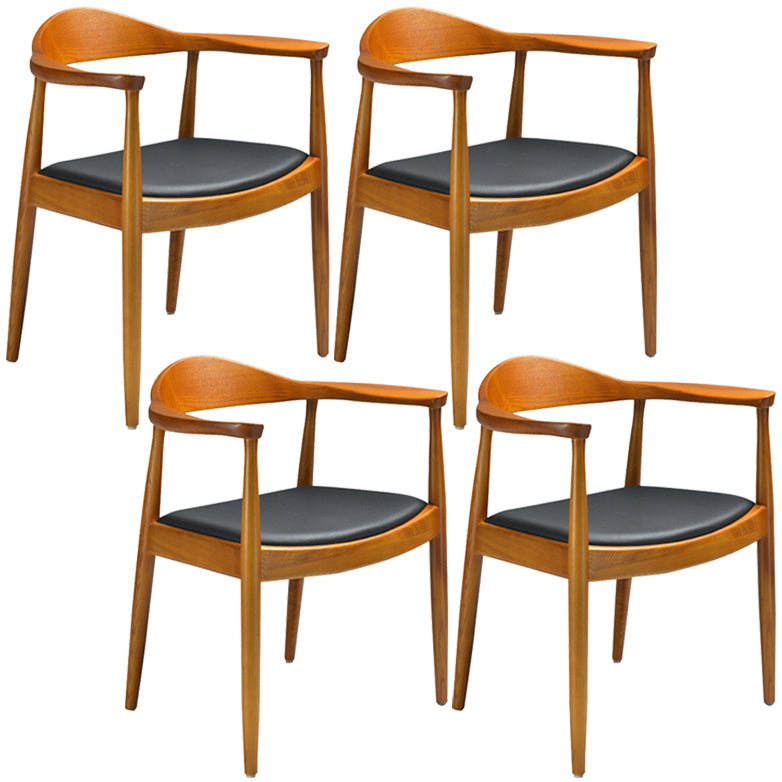 Contemporary Style Chairs Solid Wood Dining Room Open Back Dining Side Chair for Home Brown 4 Piece Set Clearhalo ' kitchen&dining_furn' 'Dining Chairs' 'Dining Tables & Seating' 'dining_chair' 'furn' 'furn_dining_chair' 'Furniture' 'furniture_dining_chair' 'Kitchen & Dining Furniture' 'kitchen' 3564494