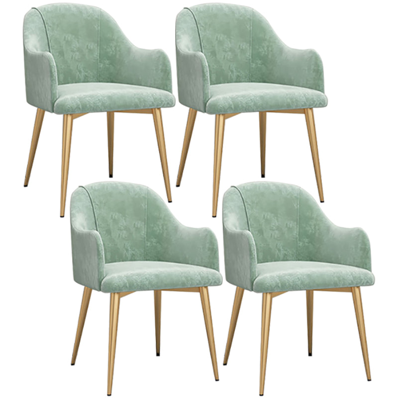 Scandinavian Style Metal Dining Chair Coffee Shop Casual Wingback Chair Turquoise 4 Piece Set Clearhalo ' kitchen&dining_furn' 'Dining Chairs' 'Dining Tables & Seating' 'dining_chair' 'furn' 'furn_dining_chair' 'Furniture' 'furniture_dining_chair' 'Kitchen & Dining Furniture' 'kitchen' 3564497