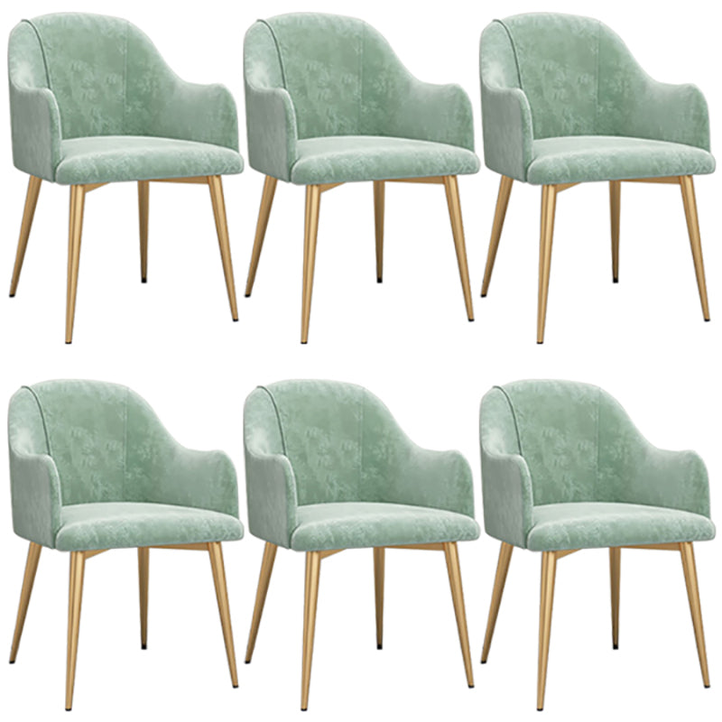 Scandinavian Style Metal Dining Chair Coffee Shop Casual Wingback Chair Turquoise 6 Piece Set Clearhalo ' kitchen&dining_furn' 'Dining Chairs' 'Dining Tables & Seating' 'dining_chair' 'furn' 'furn_dining_chair' 'Furniture' 'furniture_dining_chair' 'Kitchen & Dining Furniture' 'kitchen' 3564499