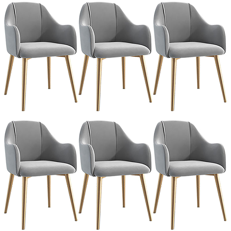 Scandinavian Style Metal Dining Chair Coffee Shop Casual Wingback Chair Grey 6 Piece Set Clearhalo ' kitchen&dining_furn' 'Dining Chairs' 'Dining Tables & Seating' 'dining_chair' 'furn' 'furn_dining_chair' 'Furniture' 'furniture_dining_chair' 'Kitchen & Dining Furniture' 'kitchen' 3564505
