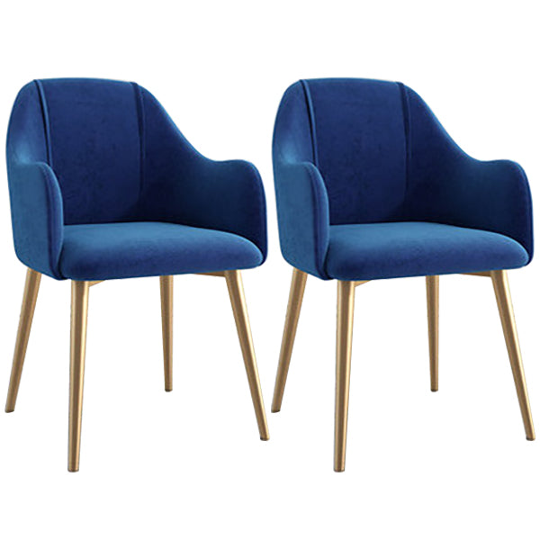 Scandinavian Style Metal Dining Chair Coffee Shop Casual Wingback Chair Royal Blue 2 Piece Set Clearhalo ' kitchen&dining_furn' 'Dining Chairs' 'Dining Tables & Seating' 'dining_chair' 'furn' 'furn_dining_chair' 'Furniture' 'furniture_dining_chair' 'Kitchen & Dining Furniture' 'kitchen' 3564507