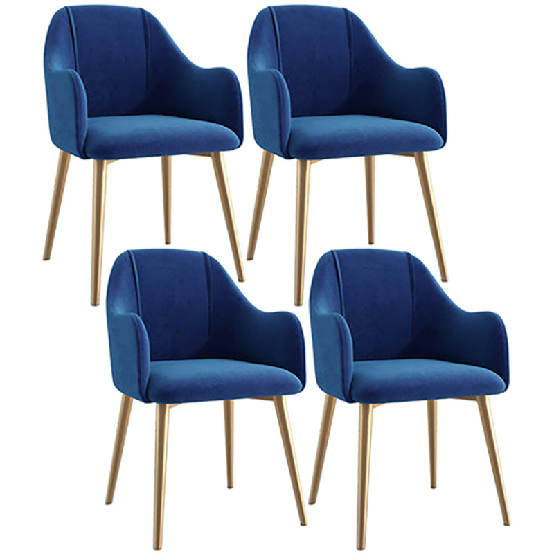 Scandinavian Style Metal Dining Chair Coffee Shop Casual Wingback Chair Royal Blue 4 Piece Set Clearhalo ' kitchen&dining_furn' 'Dining Chairs' 'Dining Tables & Seating' 'dining_chair' 'furn' 'furn_dining_chair' 'Furniture' 'furniture_dining_chair' 'Kitchen & Dining Furniture' 'kitchen' 3564509