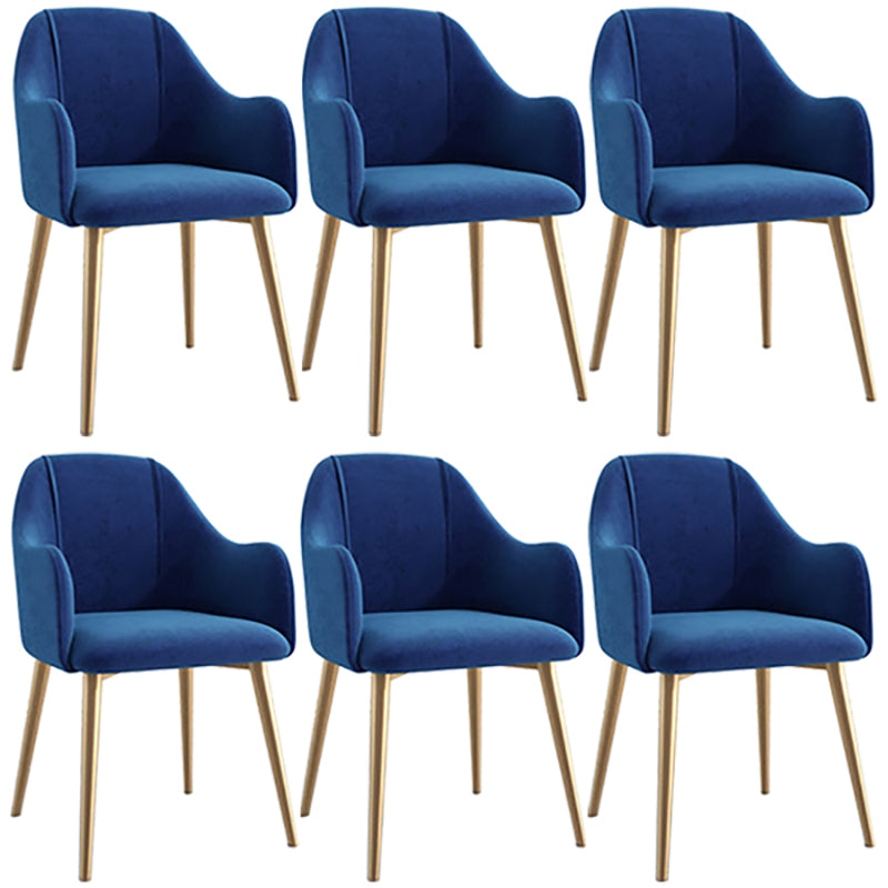Scandinavian Style Metal Dining Chair Coffee Shop Casual Wingback Chair Royal Blue 6 Piece Set Clearhalo ' kitchen&dining_furn' 'Dining Chairs' 'Dining Tables & Seating' 'dining_chair' 'furn' 'furn_dining_chair' 'Furniture' 'furniture_dining_chair' 'Kitchen & Dining Furniture' 'kitchen' 3564511