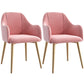 Scandinavian Style Metal Dining Chair Coffee Shop Casual Wingback Chair Pink 2 Piece Set Clearhalo ' kitchen&dining_furn' 'Dining Chairs' 'Dining Tables & Seating' 'dining_chair' 'furn' 'furn_dining_chair' 'Furniture' 'furniture_dining_chair' 'Kitchen & Dining Furniture' 'kitchen' 3564514
