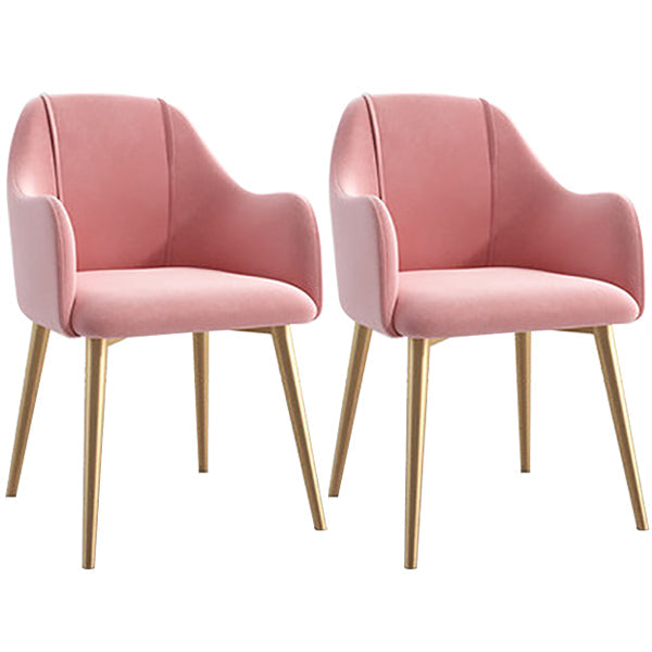 Scandinavian Style Metal Dining Chair Coffee Shop Casual Wingback Chair Pink 2 Piece Set Clearhalo ' kitchen&dining_furn' 'Dining Chairs' 'Dining Tables & Seating' 'dining_chair' 'furn' 'furn_dining_chair' 'Furniture' 'furniture_dining_chair' 'Kitchen & Dining Furniture' 'kitchen' 3564514