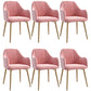 Scandinavian Style Metal Dining Chair Coffee Shop Casual Wingback Chair Pink 6 Piece Set Clearhalo ' kitchen&dining_furn' 'Dining Chairs' 'Dining Tables & Seating' 'dining_chair' 'furn' 'furn_dining_chair' 'Furniture' 'furniture_dining_chair' 'Kitchen & Dining Furniture' 'kitchen' 3564518