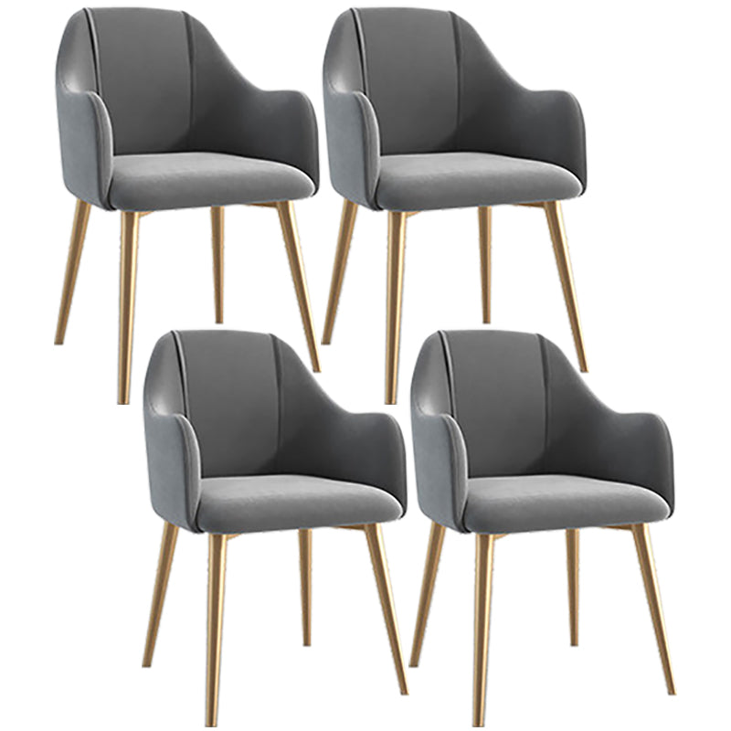 Scandinavian Style Metal Dining Chair Coffee Shop Casual Wingback Chair Dark Gray 4 Piece Set Clearhalo ' kitchen&dining_furn' 'Dining Chairs' 'Dining Tables & Seating' 'dining_chair' 'furn' 'furn_dining_chair' 'Furniture' 'furniture_dining_chair' 'Kitchen & Dining Furniture' 'kitchen' 3564521