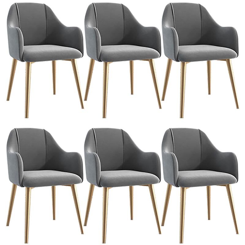 Scandinavian Style Metal Dining Chair Coffee Shop Casual Wingback Chair Dark Gray 6 Piece Set Clearhalo ' kitchen&dining_furn' 'Dining Chairs' 'Dining Tables & Seating' 'dining_chair' 'furn' 'furn_dining_chair' 'Furniture' 'furniture_dining_chair' 'Kitchen & Dining Furniture' 'kitchen' 3564523