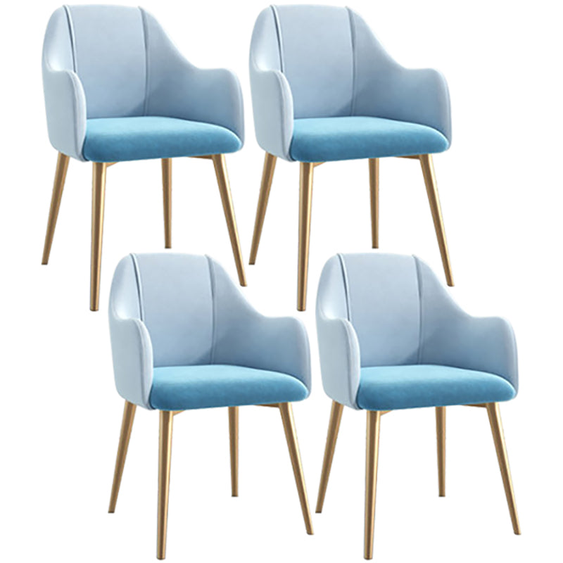 Scandinavian Style Metal Dining Chair Coffee Shop Casual Wingback Chair Sky Blue 4 Piece Set Clearhalo ' kitchen&dining_furn' 'Dining Chairs' 'Dining Tables & Seating' 'dining_chair' 'furn' 'furn_dining_chair' 'Furniture' 'furniture_dining_chair' 'Kitchen & Dining Furniture' 'kitchen' 3564526