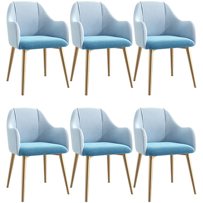 Scandinavian Style Metal Dining Chair Coffee Shop Casual Wingback Chair Sky Blue 6 Piece Set Clearhalo ' kitchen&dining_furn' 'Dining Chairs' 'Dining Tables & Seating' 'dining_chair' 'furn' 'furn_dining_chair' 'Furniture' 'furniture_dining_chair' 'Kitchen & Dining Furniture' 'kitchen' 3564527