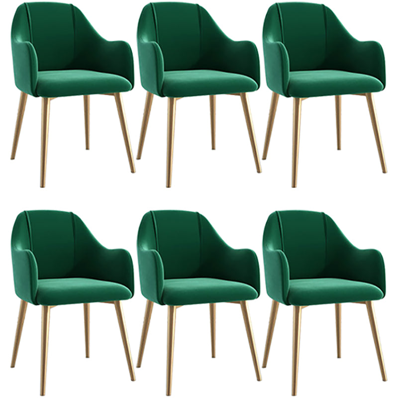 Scandinavian Style Metal Dining Chair Coffee Shop Casual Wingback Chair Blackish Green 6 Piece Set Clearhalo ' kitchen&dining_furn' 'Dining Chairs' 'Dining Tables & Seating' 'dining_chair' 'furn' 'furn_dining_chair' 'Furniture' 'furniture_dining_chair' 'Kitchen & Dining Furniture' 'kitchen' 3564530