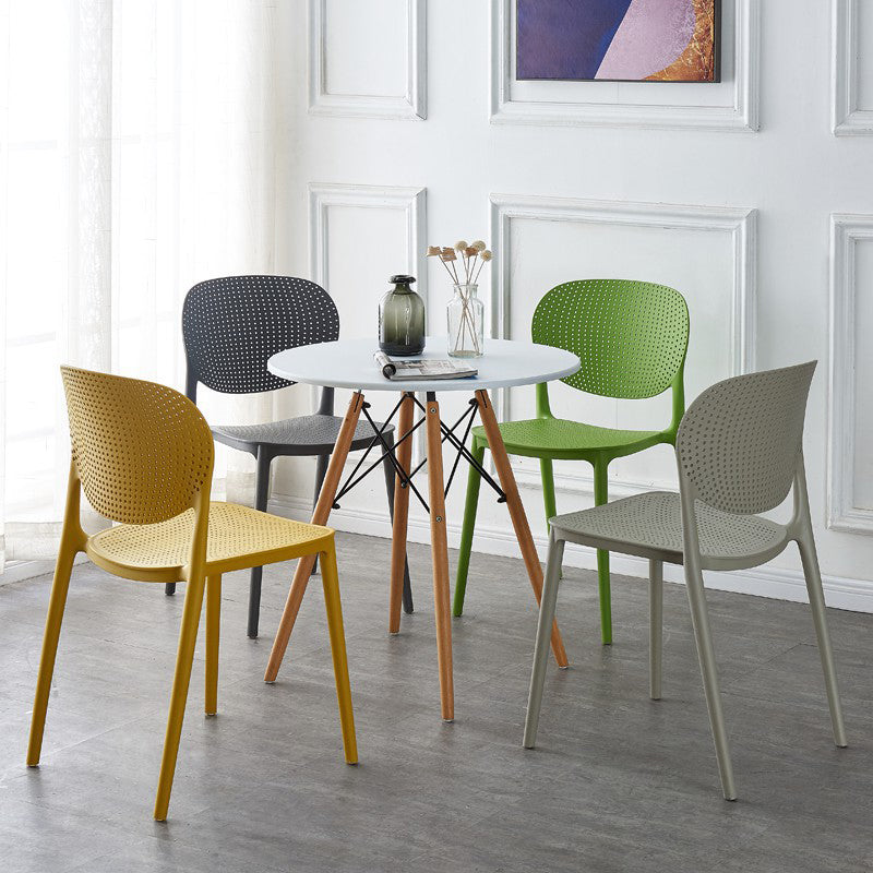 Glam Style Plastic Side Chair Matte Finish Open Back Dining Chair for Dinning Room Clearhalo ' kitchen&dining_furn' 'Dining Chairs' 'Dining Tables & Seating' 'dining_chair' 'furn' 'furn_dining_chair' 'Furniture' 'furniture_dining_chair' 'Kitchen & Dining Furniture' 'kitchen' 3564534