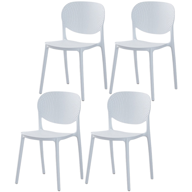Glam Style Plastic Side Chair Matte Finish Open Back Dining Chair for Dinning Room White 4 Piece Set Clearhalo ' kitchen&dining_furn' 'Dining Chairs' 'Dining Tables & Seating' 'dining_chair' 'furn' 'furn_dining_chair' 'Furniture' 'furniture_dining_chair' 'Kitchen & Dining Furniture' 'kitchen' 3564536