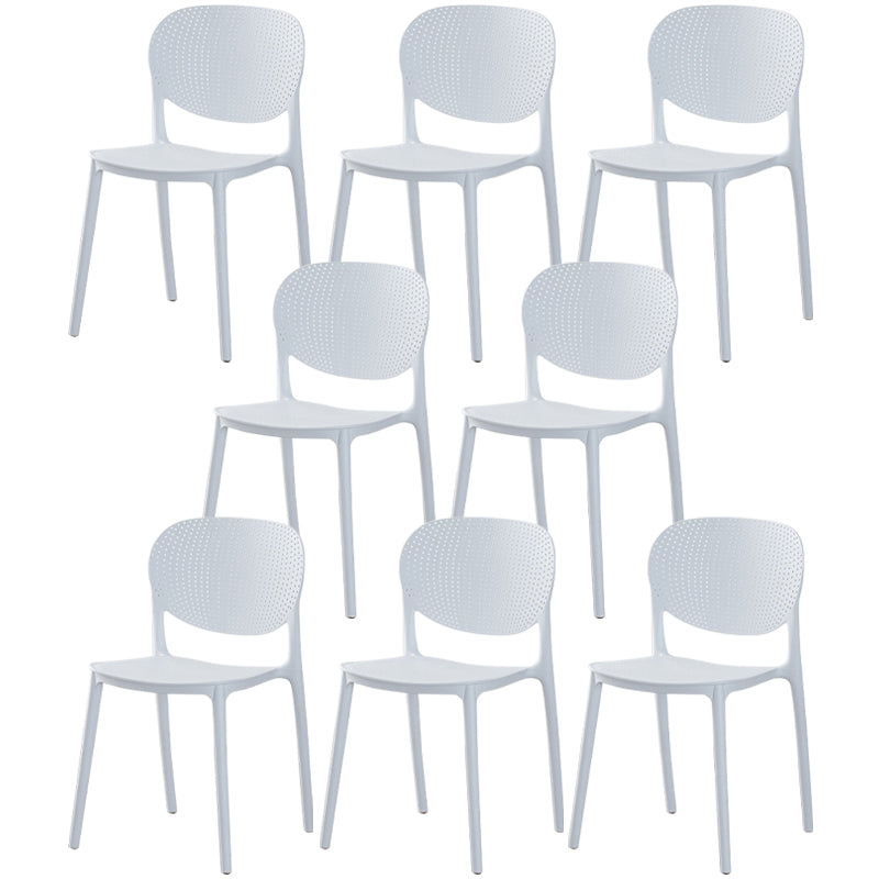 Glam Style Plastic Side Chair Matte Finish Open Back Dining Chair for Dinning Room White 8 Piece Set Clearhalo ' kitchen&dining_furn' 'Dining Chairs' 'Dining Tables & Seating' 'dining_chair' 'furn' 'furn_dining_chair' 'Furniture' 'furniture_dining_chair' 'Kitchen & Dining Furniture' 'kitchen' 3564537