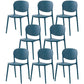 Glam Style Plastic Side Chair Matte Finish Open Back Dining Chair for Dinning Room Dark Blue 8 Piece Set Clearhalo ' kitchen&dining_furn' 'Dining Chairs' 'Dining Tables & Seating' 'dining_chair' 'furn' 'furn_dining_chair' 'Furniture' 'furniture_dining_chair' 'Kitchen & Dining Furniture' 'kitchen' 3564541