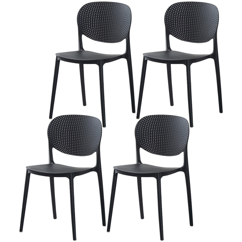 Glam Style Plastic Side Chair Matte Finish Open Back Dining Chair for Dinning Room Black 4 Piece Set Clearhalo ' kitchen&dining_furn' 'Dining Chairs' 'Dining Tables & Seating' 'dining_chair' 'furn' 'furn_dining_chair' 'Furniture' 'furniture_dining_chair' 'Kitchen & Dining Furniture' 'kitchen' 3564544