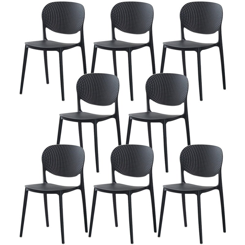 Glam Style Plastic Side Chair Matte Finish Open Back Dining Chair for Dinning Room Black 8 Piece Set Clearhalo ' kitchen&dining_furn' 'Dining Chairs' 'Dining Tables & Seating' 'dining_chair' 'furn' 'furn_dining_chair' 'Furniture' 'furniture_dining_chair' 'Kitchen & Dining Furniture' 'kitchen' 3564545