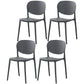 Glam Style Plastic Side Chair Matte Finish Open Back Dining Chair for Dinning Room Dark Gray 4 Piece Set Clearhalo ' kitchen&dining_furn' 'Dining Chairs' 'Dining Tables & Seating' 'dining_chair' 'furn' 'furn_dining_chair' 'Furniture' 'furniture_dining_chair' 'Kitchen & Dining Furniture' 'kitchen' 3564547