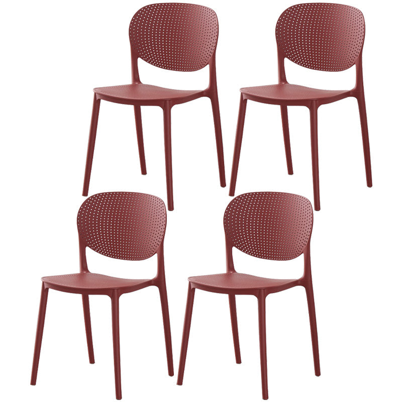 Glam Style Plastic Side Chair Matte Finish Open Back Dining Chair for Dinning Room Red 4 Piece Set Clearhalo ' kitchen&dining_furn' 'Dining Chairs' 'Dining Tables & Seating' 'dining_chair' 'furn' 'furn_dining_chair' 'Furniture' 'furniture_dining_chair' 'Kitchen & Dining Furniture' 'kitchen' 3564551