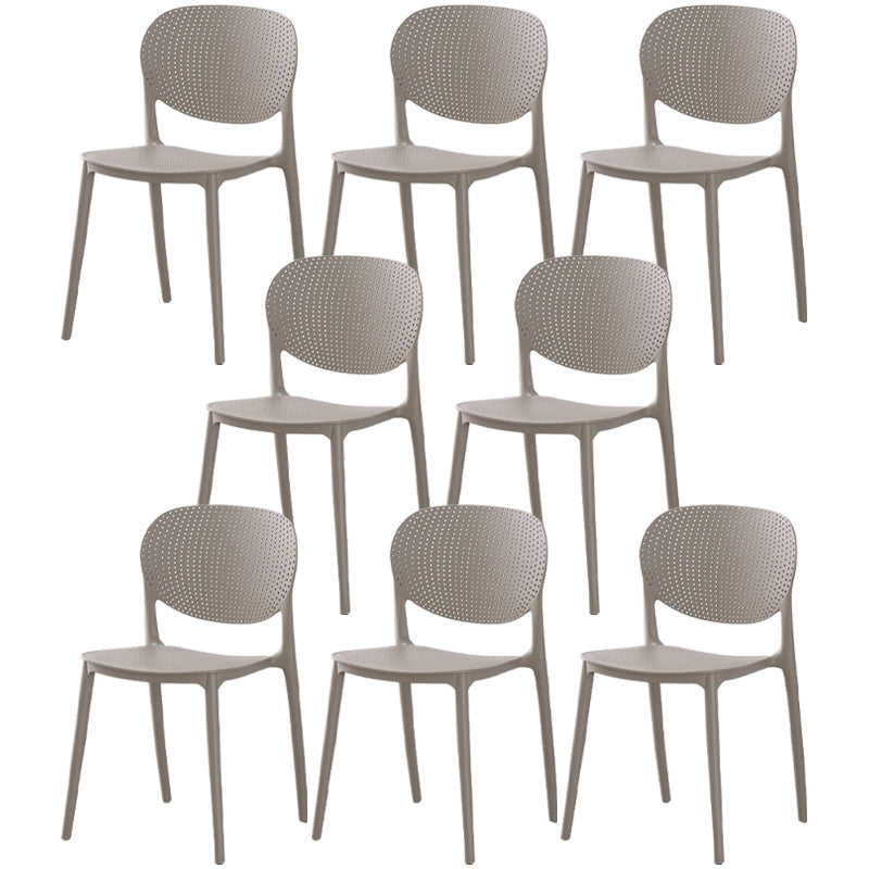 Glam Style Plastic Side Chair Matte Finish Open Back Dining Chair for Dinning Room Light Gray 8 Piece Set Clearhalo ' kitchen&dining_furn' 'Dining Chairs' 'Dining Tables & Seating' 'dining_chair' 'furn' 'furn_dining_chair' 'Furniture' 'furniture_dining_chair' 'Kitchen & Dining Furniture' 'kitchen' 3564554