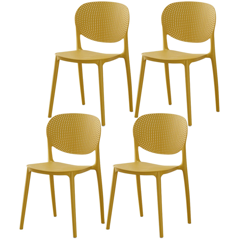 Glam Style Plastic Side Chair Matte Finish Open Back Dining Chair for Dinning Room Yellow 4 Piece Set Clearhalo ' kitchen&dining_furn' 'Dining Chairs' 'Dining Tables & Seating' 'dining_chair' 'furn' 'furn_dining_chair' 'Furniture' 'furniture_dining_chair' 'Kitchen & Dining Furniture' 'kitchen' 3564555