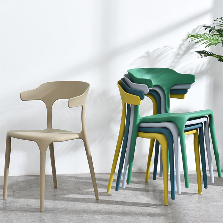 Modern Plastic Open Back Dining Side Chair 30"H Dining Chair for Restaurant Bedroom Clearhalo ' kitchen&dining_furn' 'Dining Chairs' 'Dining Tables & Seating' 'dining_chair' 'furn' 'furn_dining_chair' 'Furniture' 'furniture_dining_chair' 'Kitchen & Dining Furniture' 'kitchen' 3564557