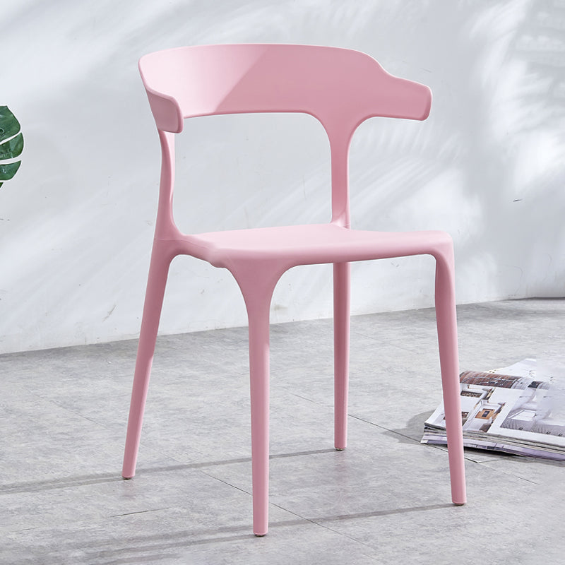Modern Plastic Open Back Dining Side Chair 30"H Dining Chair for Restaurant Bedroom Pink 1 Piece Clearhalo ' kitchen&dining_furn' 'Dining Chairs' 'Dining Tables & Seating' 'dining_chair' 'furn' 'furn_dining_chair' 'Furniture' 'furniture_dining_chair' 'Kitchen & Dining Furniture' 'kitchen' 3564558