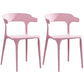 Modern Plastic Open Back Dining Side Chair 30"H Dining Chair for Restaurant Bedroom Pink 2 Piece Set Clearhalo ' kitchen&dining_furn' 'Dining Chairs' 'Dining Tables & Seating' 'dining_chair' 'furn' 'furn_dining_chair' 'Furniture' 'furniture_dining_chair' 'Kitchen & Dining Furniture' 'kitchen' 3564559