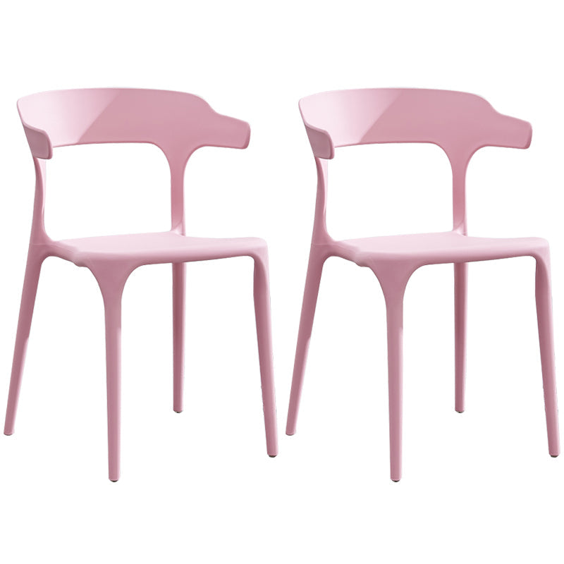 Modern Plastic Open Back Dining Side Chair 30"H Dining Chair for Restaurant Bedroom Pink 2 Piece Set Clearhalo ' kitchen&dining_furn' 'Dining Chairs' 'Dining Tables & Seating' 'dining_chair' 'furn' 'furn_dining_chair' 'Furniture' 'furniture_dining_chair' 'Kitchen & Dining Furniture' 'kitchen' 3564559
