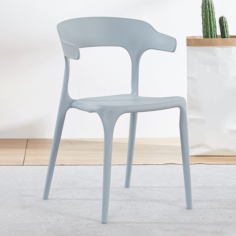 Modern Plastic Open Back Dining Side Chair 30"H Dining Chair for Restaurant Bedroom Light Gray 1 Piece Clearhalo ' kitchen&dining_furn' 'Dining Chairs' 'Dining Tables & Seating' 'dining_chair' 'furn' 'furn_dining_chair' 'Furniture' 'furniture_dining_chair' 'Kitchen & Dining Furniture' 'kitchen' 3564563